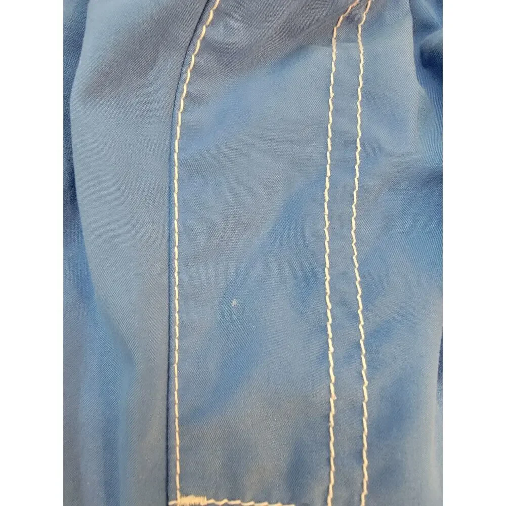 Nike Swim Shorts XXL Blue White Cargo Pocket Drawstring Unlined Beach Board